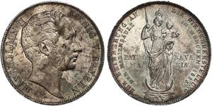 2 Gulden Reino de Baviera (1806 - 1918) Plata Maximiliano II de Baviera(1811 - 1864)