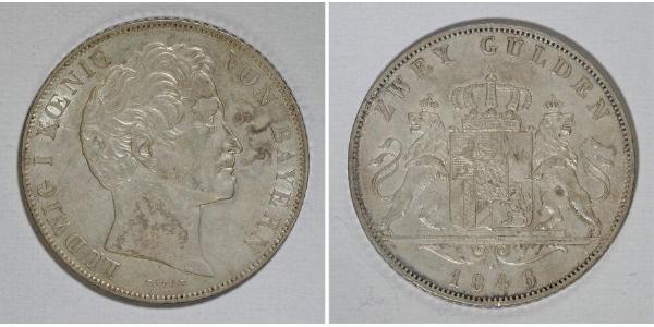 2 Gulden Reino de Baviera (1806 - 1918) Plata Luis I de Baviera(1786 – 1868)