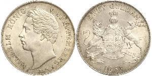 2 Gulden Reino de Wurtemberg (1806-1918) Plata Guillermo I de Wurtemberg