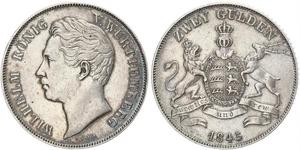 2 Gulden Reino de Wurtemberg (1806-1918) Plata Guillermo I de Wurtemberg