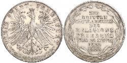 2 Gulden Freie Stadt Frankfurt Silber 