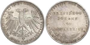 2 Gulden Freie Stadt Frankfurt Silber 