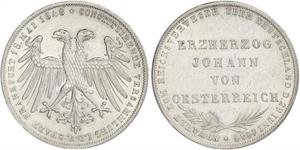 2 Gulden Freie Stadt Frankfurt Silber 