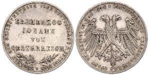 2 Gulden Freie Stadt Frankfurt Silber 