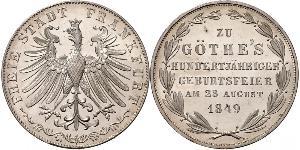 2 Gulden Freie Stadt Frankfurt Silber 