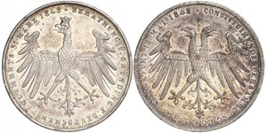 2 Gulden Freie Stadt Frankfurt Silber 