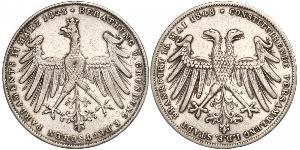 2 Gulden Freie Stadt Frankfurt Silber 