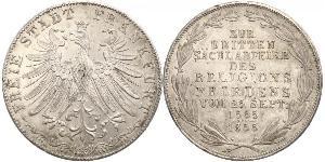 2 Gulden Freie Stadt Frankfurt Silber 