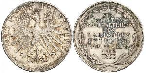 2 Gulden Freie Stadt Frankfurt Silber 