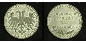 2 Gulden Freie Stadt Frankfurt Silber 