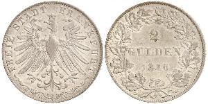 2 Gulden Freie Stadt Frankfurt Silber 