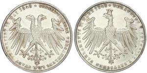 2 Gulden Freie Stadt Frankfurt Silber 