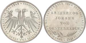 2 Gulden Freie Stadt Frankfurt Silber 