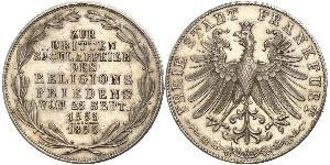 2 Gulden Freie Stadt Frankfurt Silber 