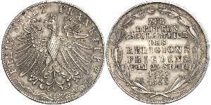 2 Gulden Freie Stadt Frankfurt Silber 