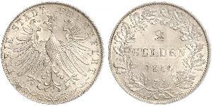 2 Gulden Freie Stadt Frankfurt Silber 