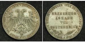 2 Gulden Freie Stadt Frankfurt Silber 