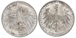 2 Gulden Freie Stadt Frankfurt Silber 