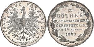 2 Gulden Freie Stadt Frankfurt Silber 