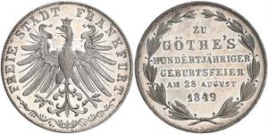 2 Gulden Freie Stadt Frankfurt Silber 