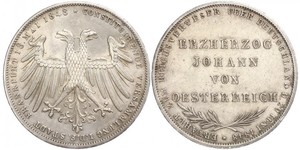 2 Gulden Freie Stadt Frankfurt Silber 