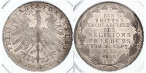 2 Gulden Freie Stadt Frankfurt Silber 