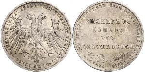 2 Gulden Freie Stadt Frankfurt Silber 