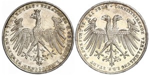 2 Gulden Freie Stadt Frankfurt Silber 