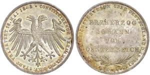 2 Gulden Freie Stadt Frankfurt Silber 