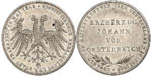 2 Gulden Freie Stadt Frankfurt Silber 