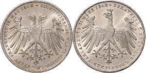 2 Gulden Freie Stadt Frankfurt Silber 