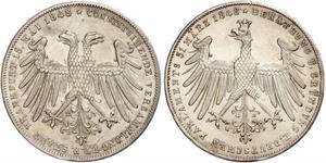 2 Gulden Freie Stadt Frankfurt Silber 