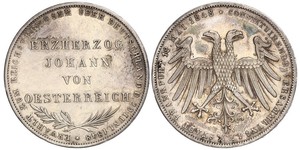 2 Gulden Freie Stadt Frankfurt Silber 