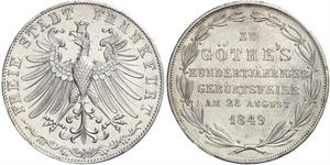 2 Gulden Freie Stadt Frankfurt Silber 
