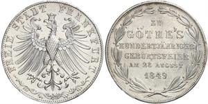 2 Gulden Freie Stadt Frankfurt Silber 