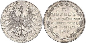 2 Gulden Freie Stadt Frankfurt Silber 