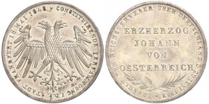 2 Gulden Freie Stadt Frankfurt Silber 