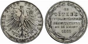 2 Gulden Freie Stadt Frankfurt Silber 