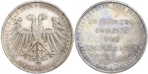 2 Gulden Freie Stadt Frankfurt Silber 