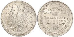 2 Gulden Freie Stadt Frankfurt Silber 