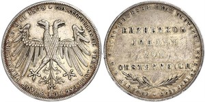 2 Gulden Freie Stadt Frankfurt Silber 