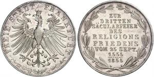 2 Gulden Freie Stadt Frankfurt Silber 