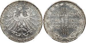 2 Gulden Freie Stadt Frankfurt Silber 