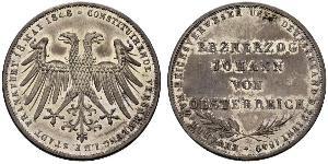 2 Gulden Freie Stadt Frankfurt Silber 