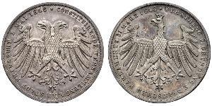 2 Gulden Freie Stadt Frankfurt Silber 