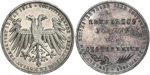 2 Gulden Freie Stadt Frankfurt Silber 