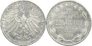 2 Gulden Freie Stadt Frankfurt Silber 