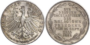 2 Gulden Freie Stadt Frankfurt Silber 