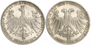 2 Gulden Freie Stadt Frankfurt Silber 