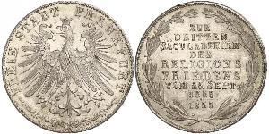2 Gulden Freie Stadt Frankfurt Silber 